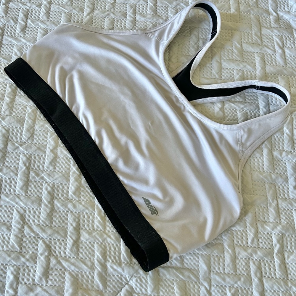 Avia White and Black Sports Bra